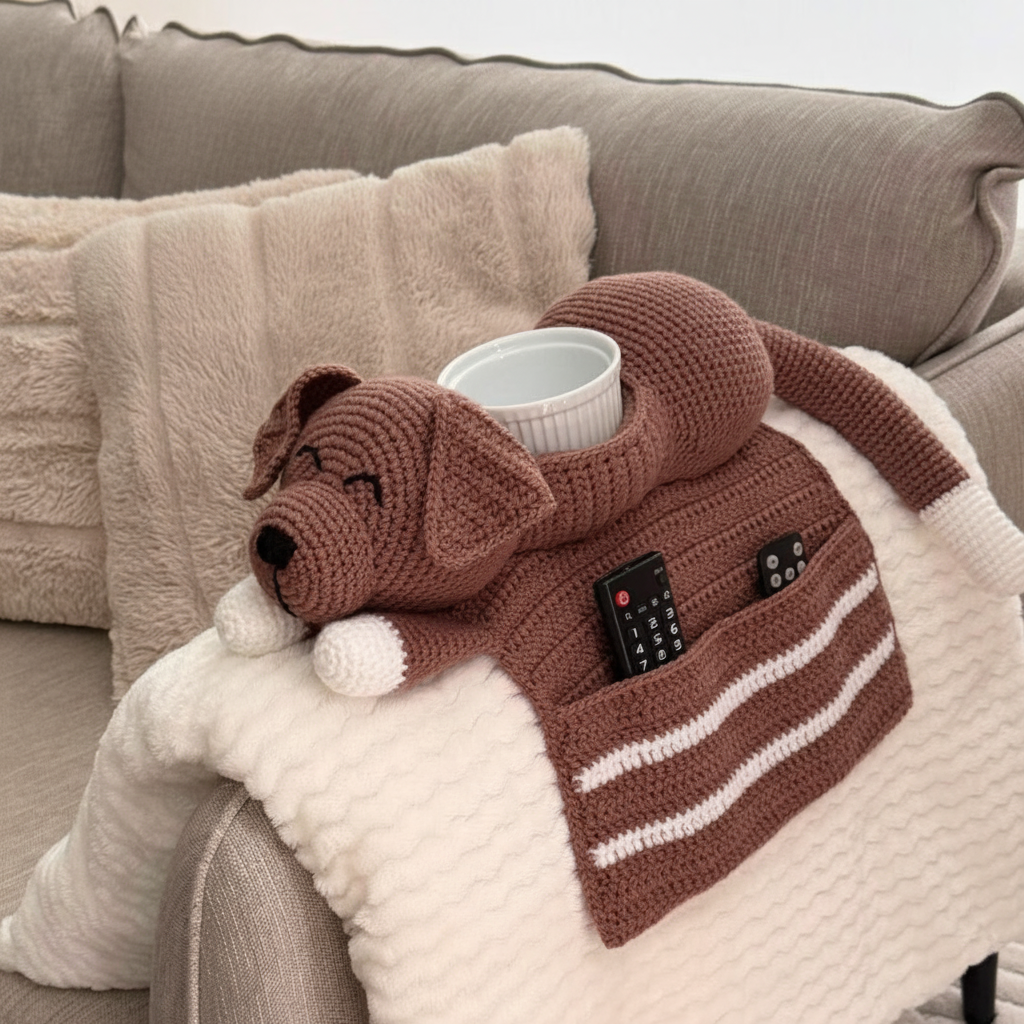 Crochet Dog Armrest 2 - view 1